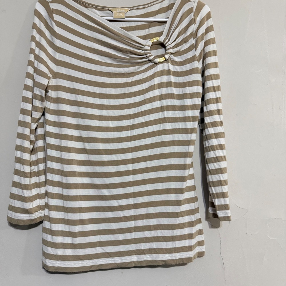 MICHAEL KORS Striped‎ Boat Neck  Top Womens P/S y2k Nautical Coastal Chic